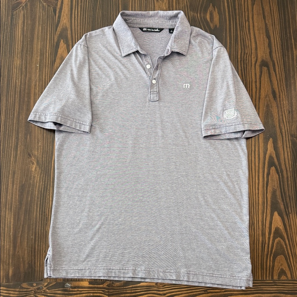 Travis Mathew Purple Golf Polo Shirt Men’s Size Large CW Logo on Sleeve